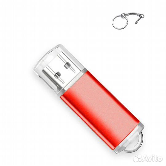 Флеш накопитель 4Gb, USB 2.0, металл, красный