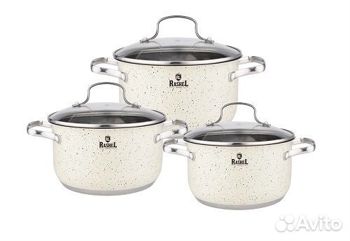 Набор кастрюль rashel Стефани R-20304в 2,6;3,6;4,7