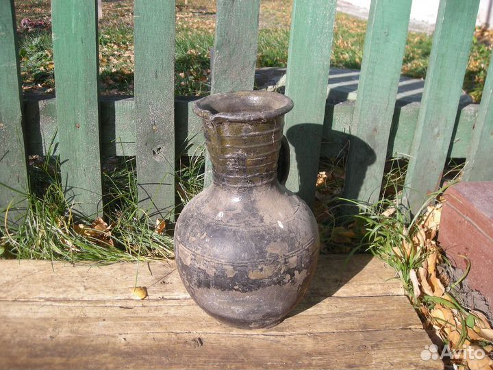 Кувшин глиняный старинный в хорошем сохране