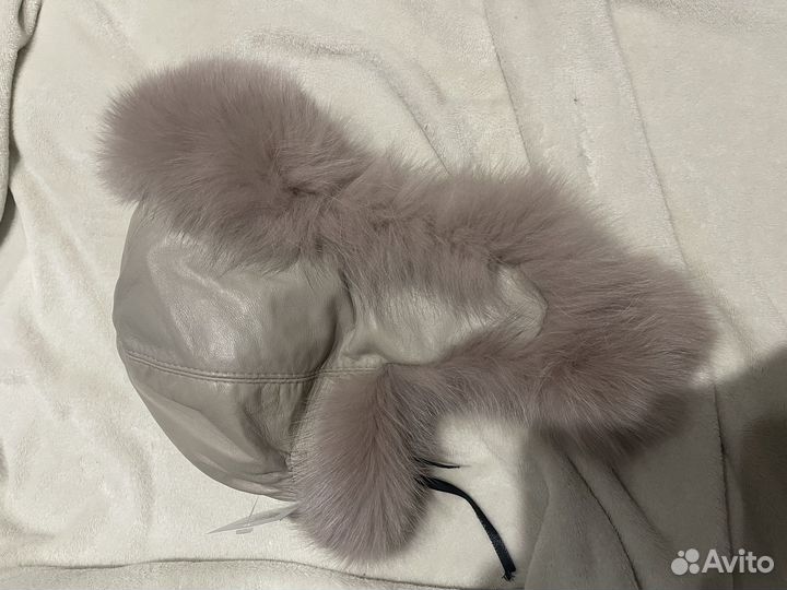 Шапка женская зимняя натуральная кожа и мех