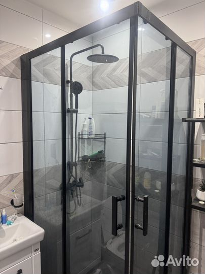 Душевое ограждение flumen 100х80х190 см чер