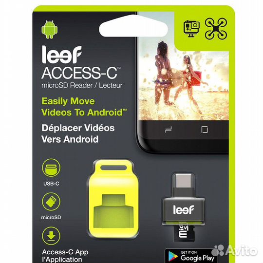 Картридер leef Access Type C для USB-C для microSD