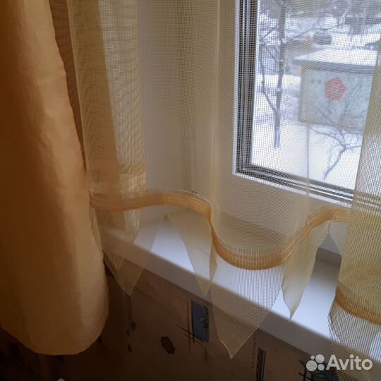 Тюль и шторы для кухни окно 152*145 дверь 70*200