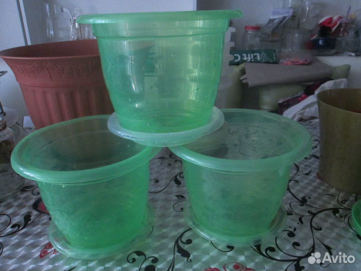 Горшки для цветов, б/у, пакетами