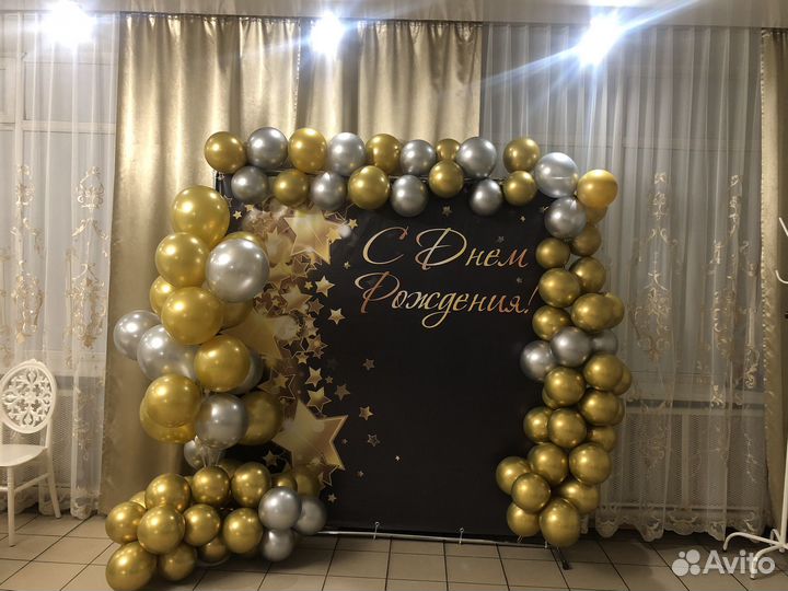 Банер с днем рождения и каркас 2*2