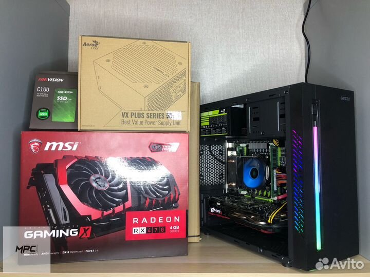 Игровой пк Intel e5 8 ядер RX 470 4гб озу:16 гб