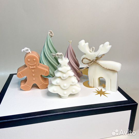 Новогодние свечи ручной работы