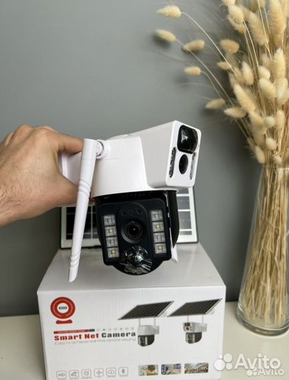 Уличная 4G камера два объектива с солн.батареей