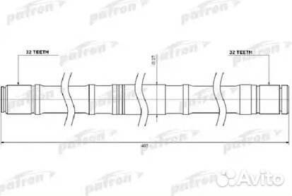 Вал приводной (палка) лев nissan: primera P11,WP11 1.8 08.99-07.02 Z:32, L:405 mm, D:27 mm перед