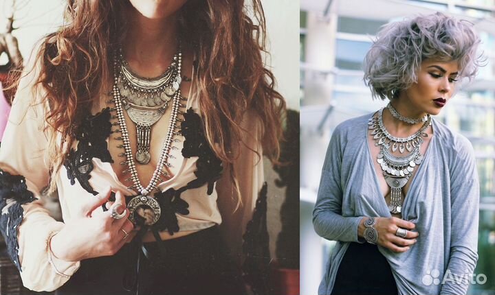 Бусы колье ожерелье чокер бохо готика хиппи