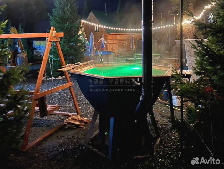 Банный чан, лестница из кедра и столик в подарок