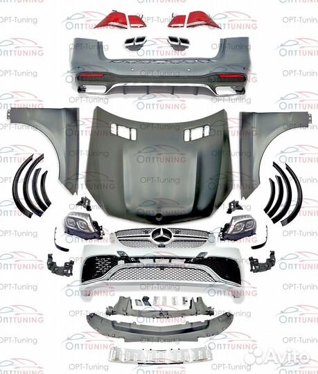 Обвес GLE W166 в стиле 63 AMG на Mercedes ML X166