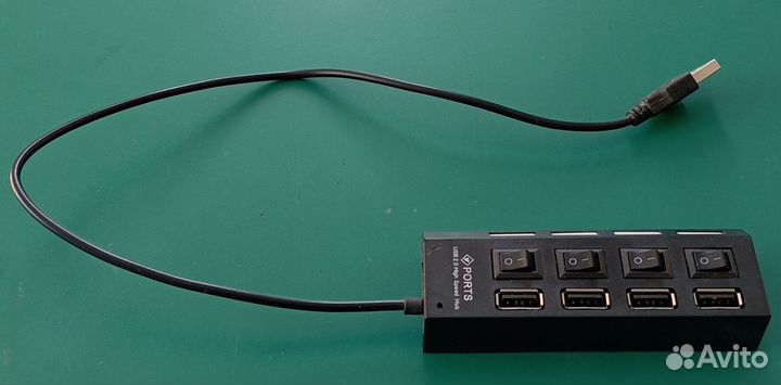 USB HUB 2.0 хаб на 4 порта с кнопками вкл./выкл