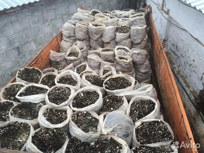 Грибной компост в мешках