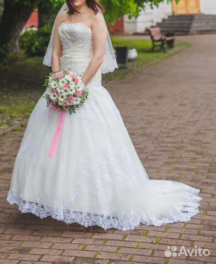 Свадебное платье 42-46 (корсет) бу