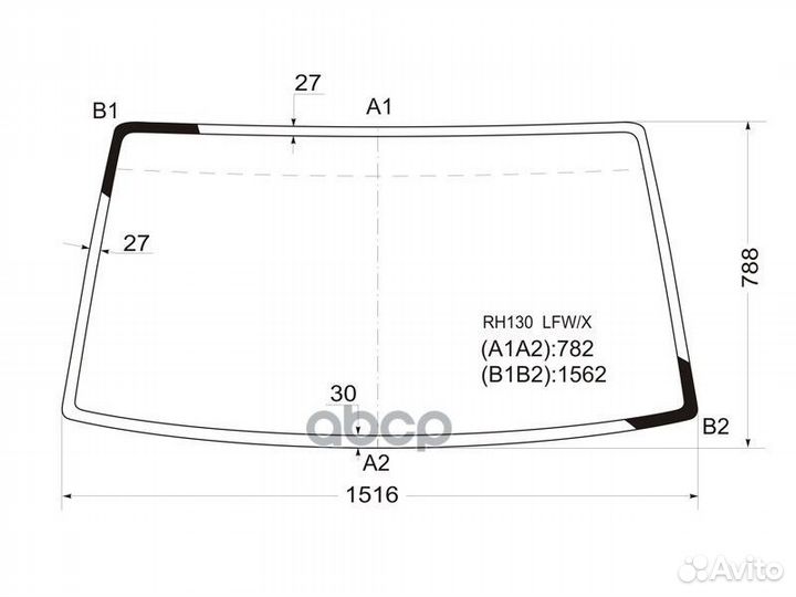 Стекло лобовое (для версии в клей) toyota hiace
