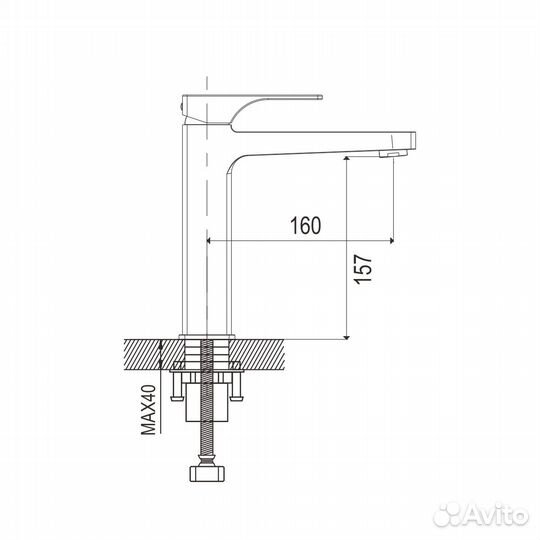 Смеситель для раковины Rose R10H R1001H, черный