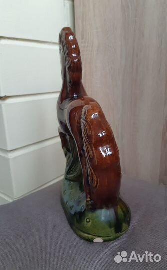 Статуэтка Конь. Старая гжель. Майолика. Керамика