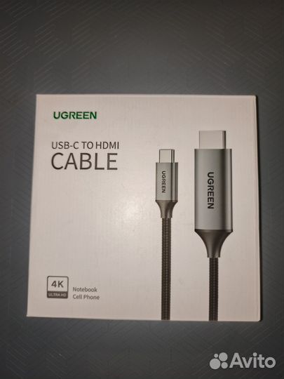 Кабель ugreen USB-C с hdmi 4K