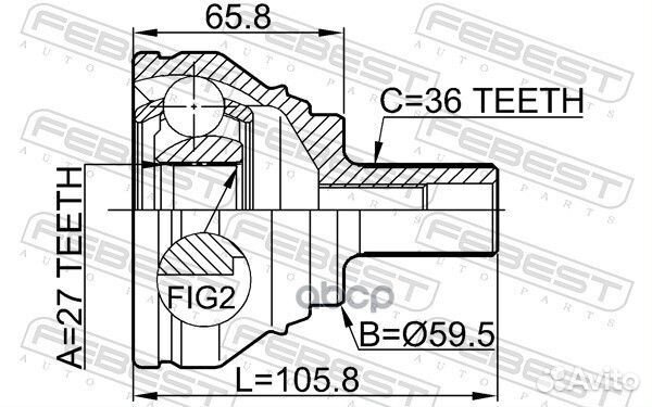 ШРУС наружный 27X59.5X36 audi A3 97- 2310031 Fe