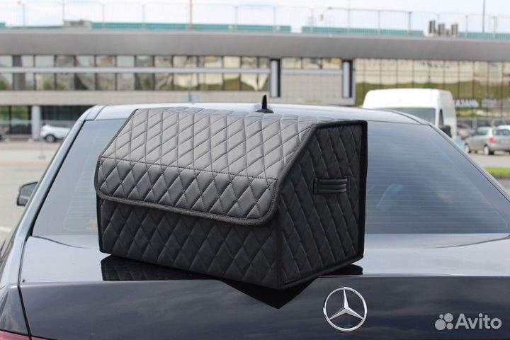 Сумка органайзер в багажник с чёрной строчкой