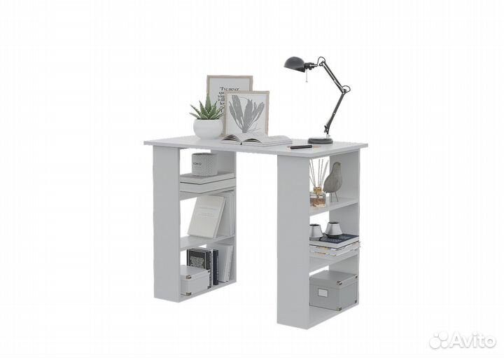 Стол письменный с полками Белый