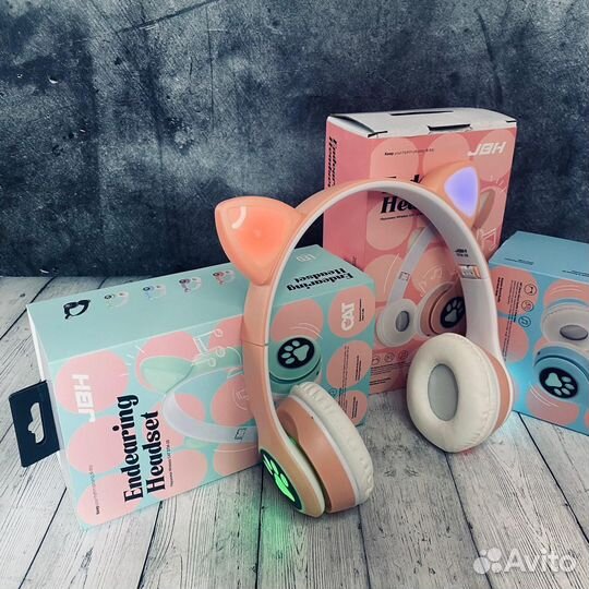 Беспроводные детские наушники с ушками