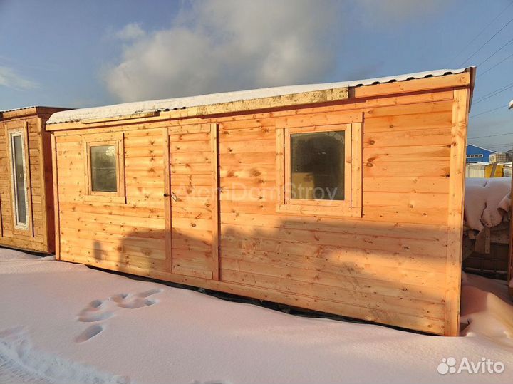 Вагончик бытовка строительная с установкой