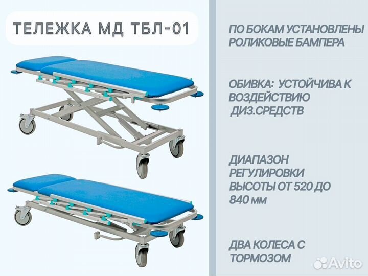 Тележки медицинские д/перевозки больных в Новосиби