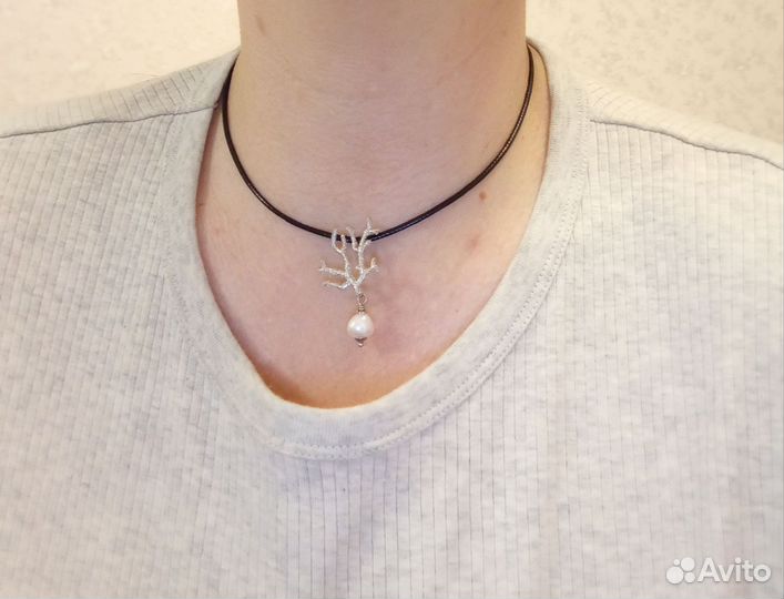 Новый Чокер коралл с жемчугом