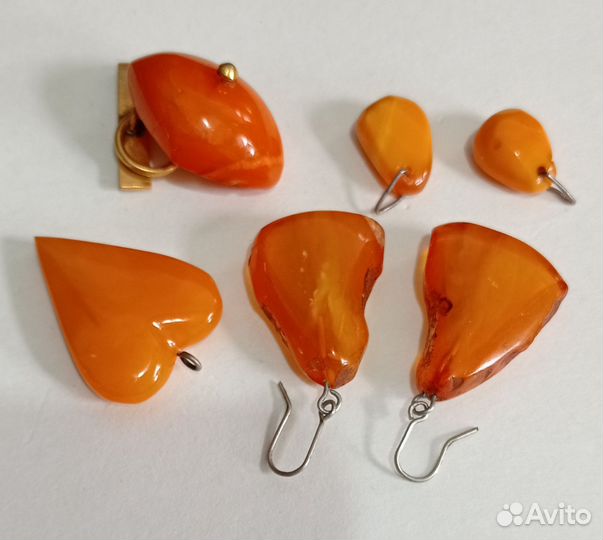 Янтарные украшения винтаж СССР пакетом