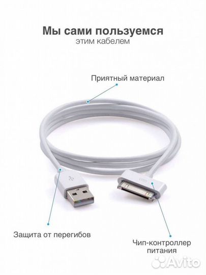 Кабель зарядки для iPhone 2/3/3GS4/4S, iPad 1/2/3