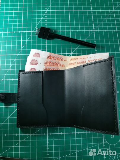 Мини кошелек из натуральной кожи. Ручная работа