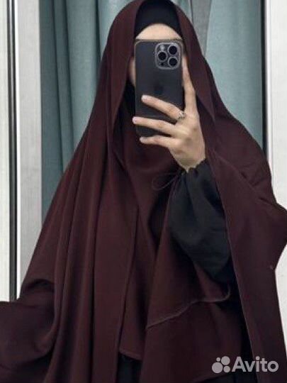 Химар с пришитой шапочкой, и с платочком