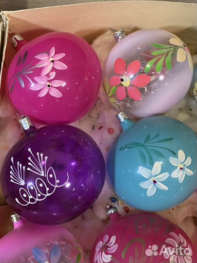 Набор елочных игрушек СССР шары 10 см.(361)