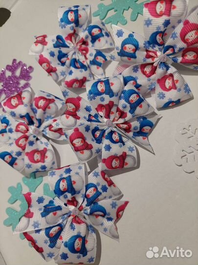 Банты со снеговиками