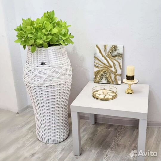 Корзина кашпо вазон из ротанга