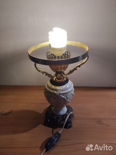 Лампа настольная СССР латунь ретро винтаж