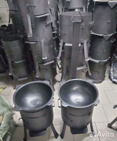 Афганский казан, чугунный казан, садж, шампура