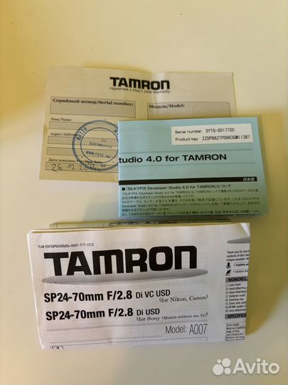 Объектив Tamron 24-70mm