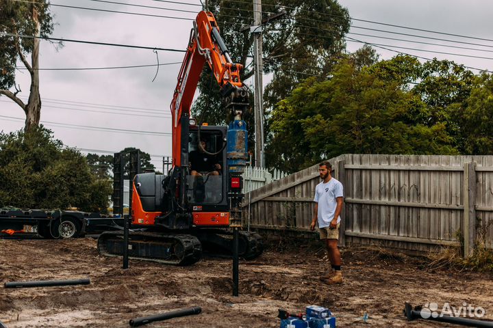 Монтаж под ключ свайного фундамента на винтовых св