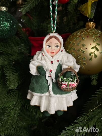 Ватная елочная игрушка