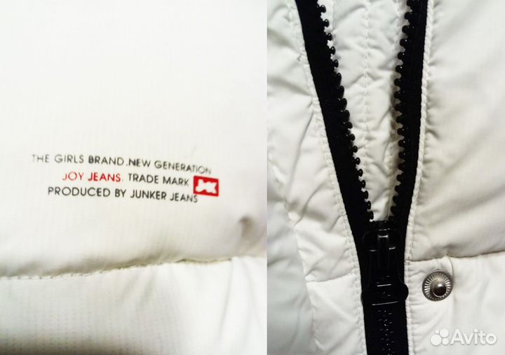 Пуховик натуральный пух перо куртка белый S Турция