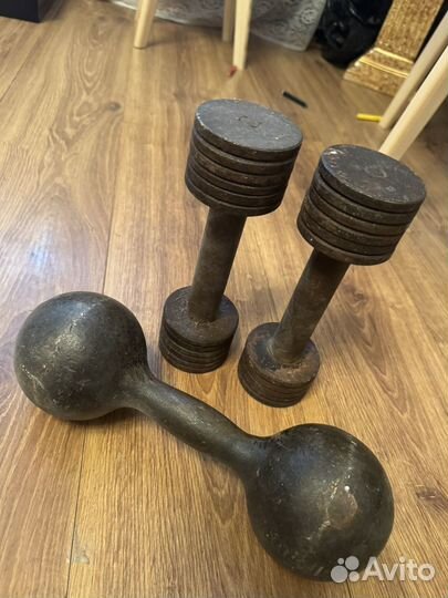 Гантели чугунные