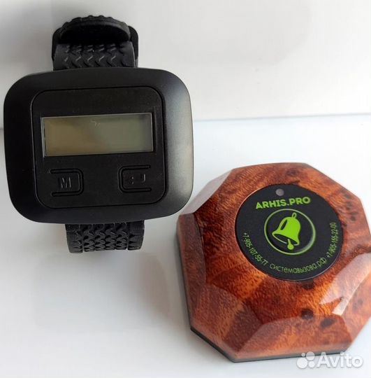 Кнопка вызова официанта Махагон и часы Эконом