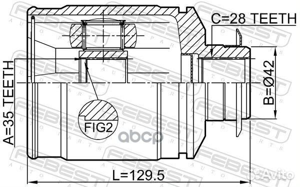 Шрус внутренний 35X42X28 hyundai santa FE (CM)