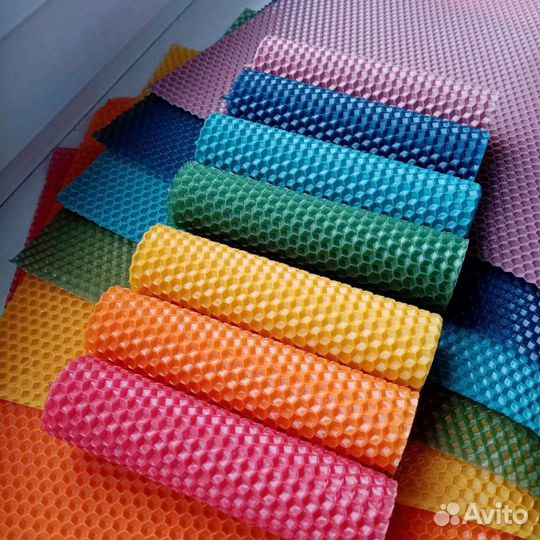 Набор свечей из вощины (чакровый )