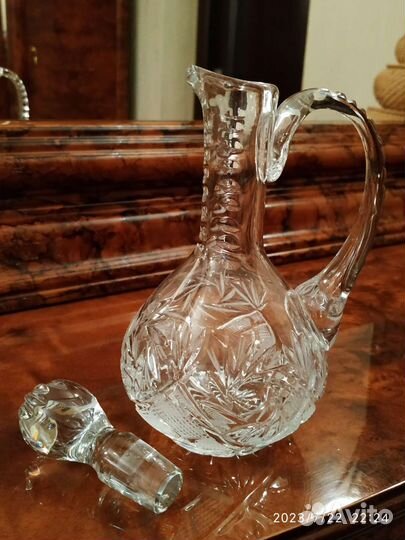 Хрустальный графин ГДР, фужеры под вино 