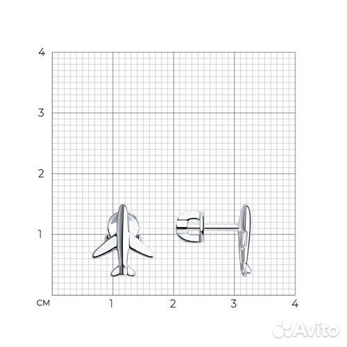 Серьги серебряные sokolov самолет