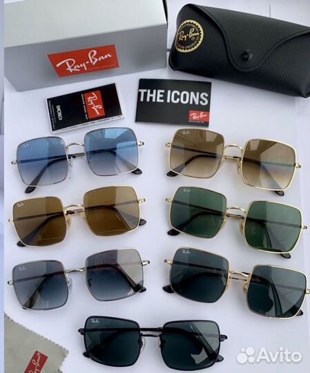Очки ray ban square голубые